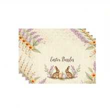 Bộ 100/2/4/6/8/300 tấm lót bàn ăn cao cấp, với thiết kế họa tiết thỏ Phục Sinh tối giản hiện đại. Kích thước: 30*45 cm, nhiều mẫu mã để lựa chọn, phù hợp cho bữa ăn Phục Sinh và trang trí nhà cửa. - Nhiều màu - Xem 20