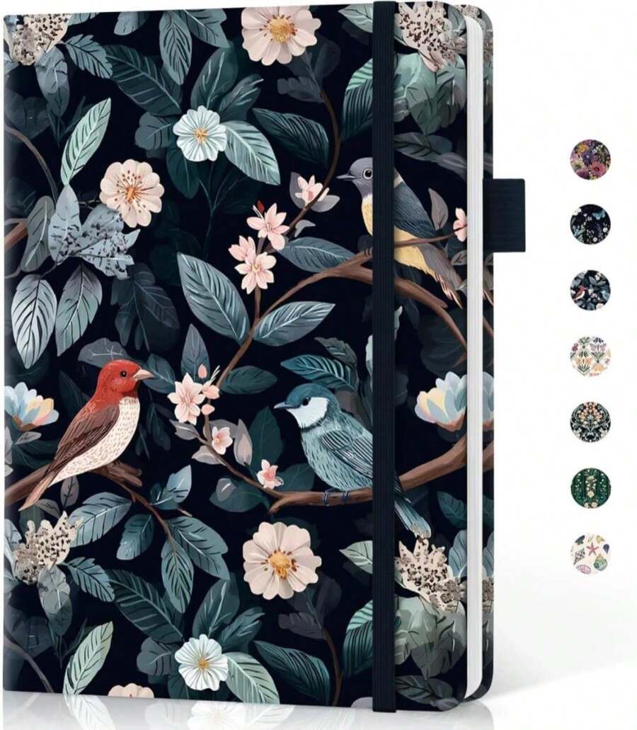 Blank Journal Notebook For Women &Amp; Men, Hardcover Leather Journal For Writing, Sketch Book, A5 Plain Paper Notebook For Drawing &Amp; Sketching, , Perfect For Office School Home Supplies, Patchwork Floral - ColorJ - 查看 1