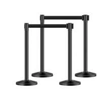 4Pcs Stanchion Post Crowd Control 4 Retractable Belts Sand Injection Base - Default - View 1
