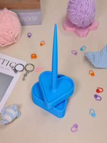 3D Printed Upright Yarn Spinning Rack, Shiny Heart-Shaped Design Weaving Rotating Plastic Tool, Yarn Winder Organizer Rack - Yarn Holder - View 6