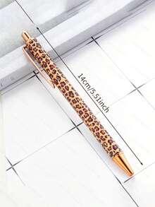 Süßer Leoparden-Muster Kugelschreiber-Set, mit Einziehfunktion, minimalistischer bedruckter Stift, geeignet für Journaling und als Geschenk, toll für Hochzeiten, Valentinstag - Verschiedenfarbig - Übersicht 9
