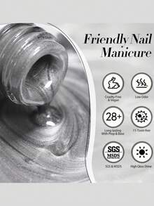 BORN PRETTY 10ml 玻璃珠猫咪磁性凝胶眼部凝胶，持久可卸除，UV/LED凝胶，适用于家庭和沙龙使用