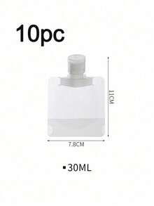 1/5/10个装旅行分装袋，化妆品乳液瓶样品袋，便携式透明洁面乳分装瓶，洗发水可填充，乳液分装袋，化妆品可填充扁平口袋旅行瓶套装 1.01盎司/1.69盎司/3.38盎司，旅行必备品 - 彩色 - 查看 12