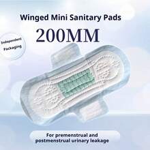 50 piezas de mini almohadillas, cómodas y transpirables, toallas sanitarias universales de 200 mm con alas, ultra delgadas y transpirables - Blanco - Ver 1