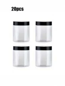 20入組多用途半透明塑膠罐,4盎司耐用且可重複使用的容器,帶蓋子,有效組織您的廚房 - 透明色 - 查看 16