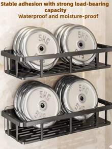 1个免钻孔浴室置物架，厨房收纳架，浴室整理架，适用于浴室收纳、厨房整理、家居收纳、浴室配件、淋浴置物架、浴室家具、厨房配件、浴室配件 - 黑色 - 查看 7