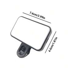 LED Fill Light Selfie Light, 1pc Portable Selfie Light, Clip-On Fill Light, Phone Selfie Lamp, For Mobile Phanes And Computers, Makeup, Zoom Conference, Live Streaming, Vlog, Perfect Selfies And Video Calls 250mAh Suitable For Selfies And Live Streaming, Portable Light - 1pcs + Black - View 3