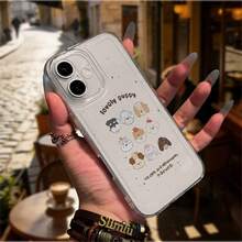 Funda TPU Transparente para Teléfono con Diseño de Perritos Bonitos Lindos Adorables Para el  17 16 15 14 13 12 11 X XS Pro Max 8 7 6 Plus SE caso marco suave - transparente - Ver 8