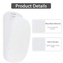 Express Delivery Reusable Steam Mop Pads Set 6 Pack Steam Mop Pads And 2 Universal Microfiber Cloths Compatible With KGHKGH Sprobil Rsx Steam Mops Or Cleaners Washable Replacement Pads For Floor Cleaning - trắng - Xem 2