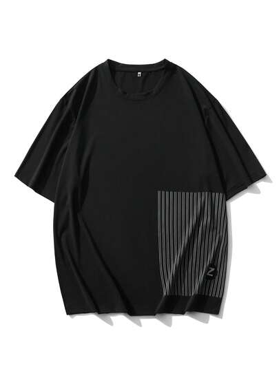 Plus Size Lightweight Icy Silk Short Sleeve T-Shirt, Icy Silk Printed Short Sleeve, Suitable For Summer