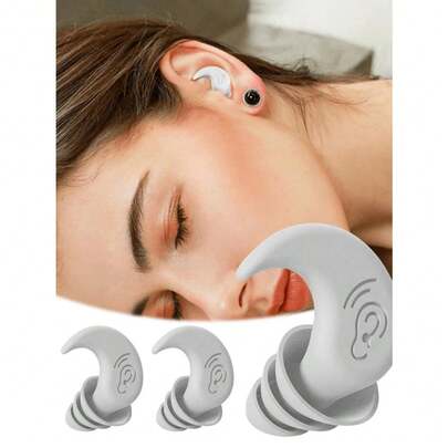 2 PCS White Noise-Proof Silicone Ear Plugs Waterproof Swimming Ear Plugs For Sleeping Diving Surfing Soft And Comfortable Ear Protection For