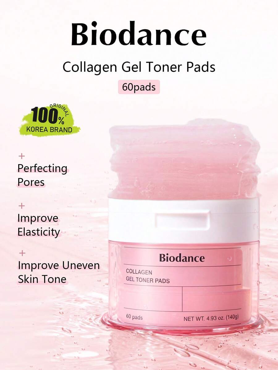 Biodance 60片膠原蛋白凝膠吸油棉片，保濕、滋潤、舒緩與修復，可用作吸油紙或舒緩面膜，包裝，衛生便攜，韓國化妝品 140g/4.94 Oz