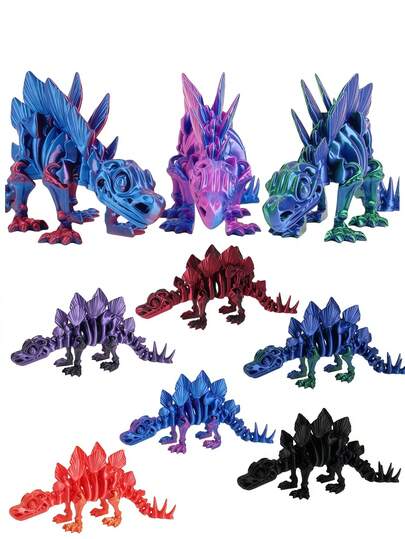 1 pieza Figura de dinosaurio de 13.5cm impresa en 3D, regalo creativo de dinosaurio degradado, artesanía con articulaciones móviles