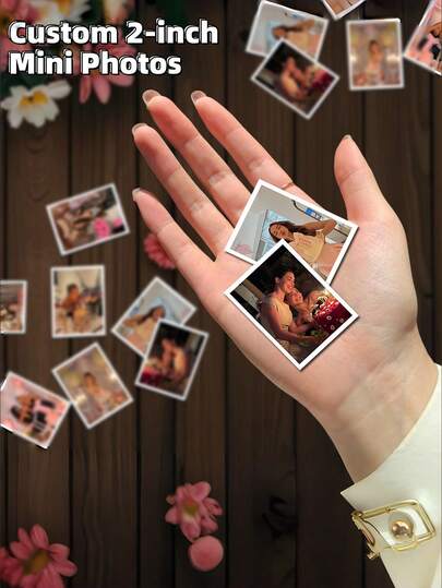 2-Inch Customized Mini Photo Pocket Size Personalized Photos - Wallet-Sized Memento For DIY Photo Album, Home Decor, Christmas, Valentine's Day, Birthday And More - Unique Commemorative Gift With Your Own Photos