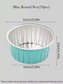 20pcs Air Fryer Tinfoil Bowls, Aluminum Foil, Reusable, Household Oven Cake, Baking Mold, Tinfoil Box, Cup - Multicolor - View 11