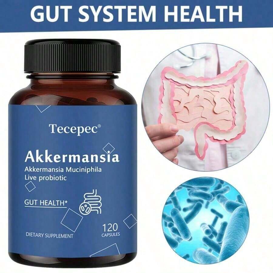 Bestseller!Gut Health Dietary Supplement - With Akkermansia 100 Billion AFU - Daily Digestion & Energy Support - 120 Capsules.Supplement Vitamin,Free Shipping. - 1瓶 - 查看 1