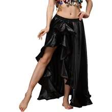 Fashionable Long Dance Dress, Made Of Polyester Fiber, Women's Satin Double Slit Ballet Skirt, Suitable For Belly Dance, Dance, Flamenco Dance And Rock Dance (3 Styles Available) - Multicolor - View 26