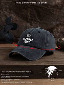 1 件男女通用户外休闲时尚巴黎印花标语柔软可调节尺寸棒球帽，适合日常佩戴
