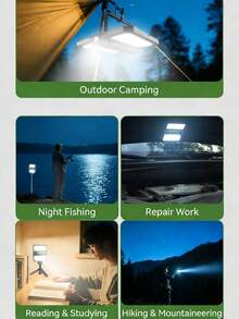 1pc Portable And Durable Multi-Functional Camping Lamp: Solar Charging + Dual-Side Lighting + Long-Lasting Battery Life, A Practical Equipment Suitable For Outdoor Camping / Night Fishing / Emergency Lighting.
