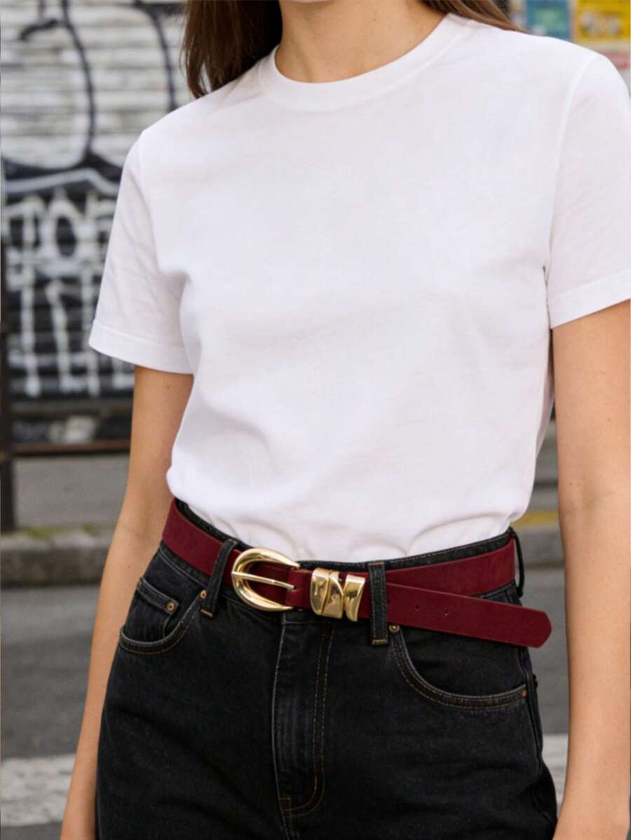 حزام مخملي أحمر للنساء بطراز كاجوال رجعي Y2K للملابس الشارعية لرأس السنة الصينية، مناسب للارتداء مع القمصان والأحذية والفساتين والبناطيل للحديقة والسينما والحياة اليومية والشارع ومهرجان الموسيقى والحفلات وأزياء طراز Y2K - الأحمر - مشاهدة 1