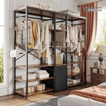 Closet Multifuncional,Armario de Ropa Industrial - Ideal para Dormitorio o Boutique - Marrón - Ver 2