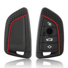 Vỏ bọc chìa khóa điều khiển từ xa bằng silicon cho xe hơi, tương thích với các dòng xe BMW X1 X3 X4 X5 X6 Series 1 2 3 5 7 G20 G02 G05 G31 G23 F34 F15 F40 IX3 - đen - Xem 6