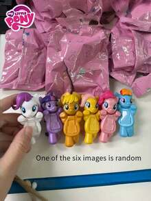 6件套小马宝莉可爱下巴托装饰套装，盲盒随机颜色，惊喜礼物，适合生日、圣诞节、情人节、返校季、青少年装饰、派对礼品