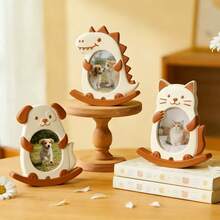 4pcs Seesaw Animal Photo Frame Resin Silicone Mold Set, Cat Resin Mold, DIY Home Decor Plaster Figurine Mold, Dog Dinosaur Epoxy Resin Photo Frame Silicone Mold - Seesaw Animal Photo Frame Mold Set - View 2
