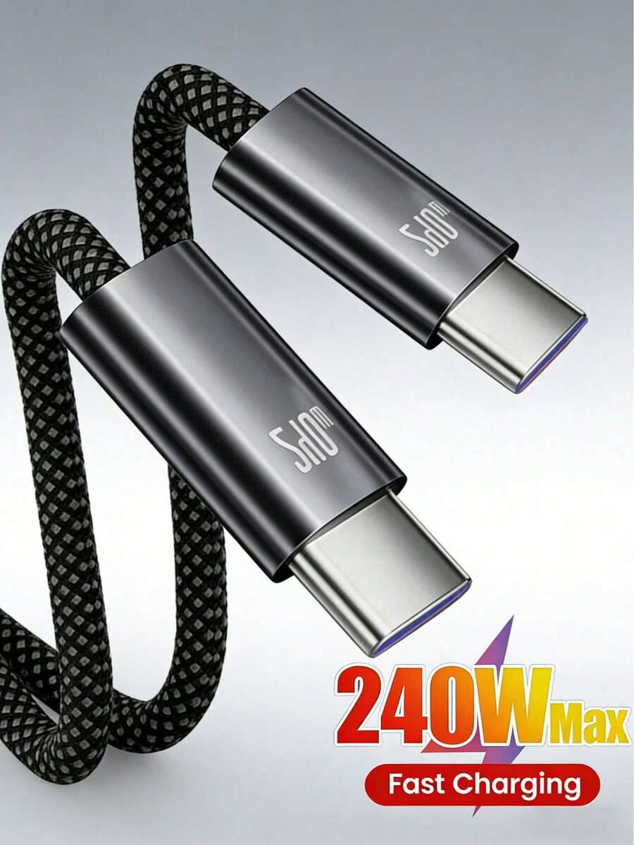 كابل شحن سريع USB 240 واط، متوافق مع هواتف آيفون 17 و16 و15 بلس برو ماكس، كابل USB للشحن السريع، متوافق مع سامسونج، كابل من نوع C إلى Lightning - متعدد الألوان - مشاهدة 1