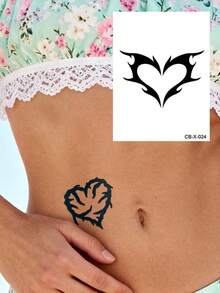 草本果汁半永久纹身贴片 - 情人节、狂欢节礼物 - 暗黑朋克蜘蛛荆棘爱心蝴蝶五角星图案 - Y2K 日常派对节日礼物 - 节日纹身 - 可贴于手背、手臂、脚踝、腰部、腹部、肩部、颈部、锁骨等部位，防水 - 不反光 - 1 片装 - 藍色 - 查看 20