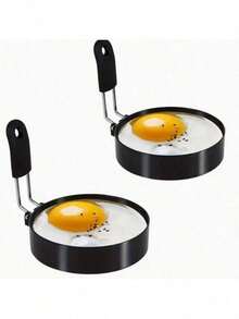 1 Stück Edelstahl Ei-Ringe - Antihaftbeschichtete runde Ei-Kochring & Pfannkuchen-Form zum Braten von Eiern, Omeletts, Pfannkuchen, Burgern, Sandwiches, Frühstücks-Kochutensilien - langanhaltend & leicht zu reinigende Küchenhelfer, platzsparende Küchenausstattung & unverzichtbare Kochutensilien für Zuhause - perfekt für Familien-Frühstück, Wohnheim, Camping - Verschiedenfarbig - Übersicht 1