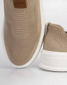 Men's Casual Knit Sock Sneakers, Very Stylish And Attractive Sneakers, With Elastic For Easy Slip-On, Very Comfortable With Orthopedic Insole - màu nâu - Xem 4