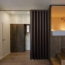 Patio Door Curtain Sound Blocking, Bedroom Privacy Room Divider Curtain Screen Partitions, Thermal Insulated Blackout Closet Sliding Door Curtain (1 Panel, 8.3ft Wide By 7ft Long, Gray) - 太妃糖布朗 - 查看 2