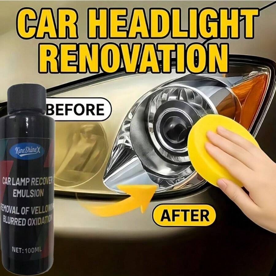 Car Headlight Restoration Repair Liquid, Headlight Shell Scratch, Yellowing, Aging Lens Repair Paste - Black - View 1