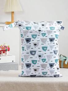 1个干湿两用袋，防水可重复使用，带两个拉链口袋，适用于旅行、海滩、泳池、日托、婴儿脏污物品、瑜伽健身，可装泳衣或湿衣服。 - 彩色 - 查看 10