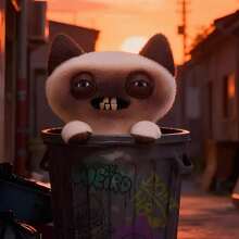 Spin Master 巷猫系列玩具，9英寸滑稽丑陋怪兽毛绒玩具，皱巴巴的臭脸猫/汪汪叫的臭脸猫/图弗的臭脸猫/大眼睛猫/刺猬皮特/臭脸猫，古怪又可爱的猫咪收藏玩偶，献给爱猫人士 - Yawper - 查看 12