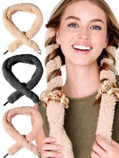 1pc Extra Long 1.6m Heatless Curling Wand With Elastic Band - No Heat Needed, Overnight/Short-Term Curling, Creates Voluminous Waves & Textured Hairstyles, Suitable For Sensitive Scalp And All Hair Types