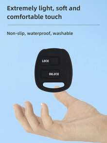 1pc Black Silicone Car Key Fob Cover, Anti-Drop, 2 Buttons, Suitable For And Lexus Vehicles - A - View 4