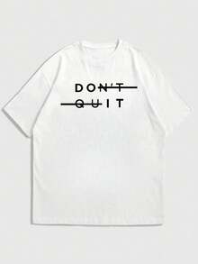 Zrgoth K-GLORY 男士休闲百搭简约英文标语印花短袖T恤 - 白色 - 查看 3