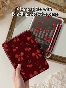 Cherry Style Silicone Cherry Bow Acrylic Crystal Protective Case, Compatible With Ipad Air 8(M4) 2026 (11-Inch), Air 8(M4) 2026 (13-Inch), 11/ 10/ 9/ Air 7/11 Inch/ Air 5/Kindle Paperwhite 11 Inch, Galaxy Tab A9 Plus, 3+Y Foldable Anti-Bend, Silicone Reinforced Corners, Auto Wake/Sleep, Pen Slot, Multi-Angle Stand Perfect Daily Protection, Spring Birthday Gift - Multicolor - View 10