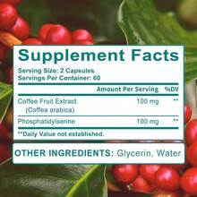 Brain Health Supplement, Premium Formula - Contains Coffee Fruit Extract And Phosphatidylserine - Supports Brain Memory, Learning Ability, Focus, Accuracy, And Attention In Both Men And Women - 120 Capsules - 1瓶 - 查看 2