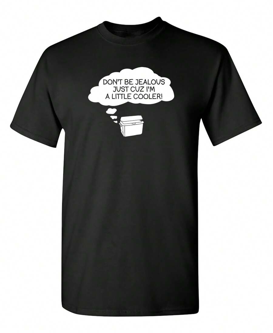Camiseta de algodón de cuello redondo con estampado divertido – Estilo deportivo y casual de manga corta, adecuada durante todo el año - Negro 19 - Ver 1