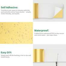 1 Roll Gold Peel And Stick Wallpaper Border,Room Decor PVC Self Adhesive Removable Contact Paper,Wallpaper Peel And Stick,Waterproof Mirror Frame Sticker For Bathroom, Bedroom Decor Wallpaper Kitchen Decor And DIY Decor Wall Sticker - Multicolor - View 11