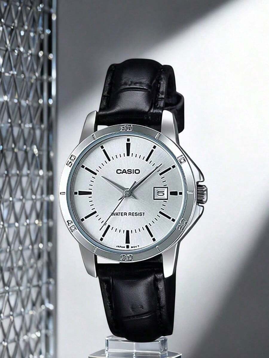 Casio 女士腕表系列，商务休闲简约日期显示石英机芯，日韩风格腕表，男士腕表 LTP-V004L-7A - 白色 - 查看 1