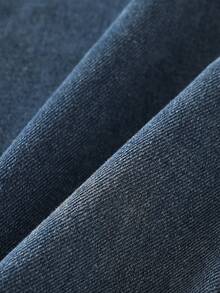 Tween flickor utsvängda jeans, 2025 höstmode nya pärlhalsade blå utsvängda byxor med åtsittande passform