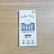 Sanrio 【正版】6支装三丽鸥Hello Kitty卡通直筒速干圆珠笔，可爱针管盒装，0.5毫米学生高性价比考试毛笔，办公学习用品