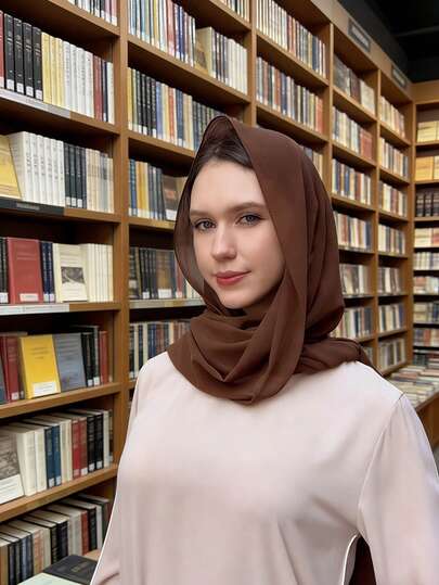 Pärlhalsduk i chiffong för kvinnor, enfärgad bubbelhalsduk, mångsidig traditionell huvudduk från mellanöstern för kvinnor, huvudbonad, sjal