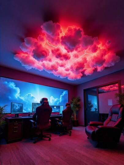 3D Cloud Night Light With Music Sync Mode - Valentine's Day Gift, Smart RGB LED Strip DIY Kit, USB Powered, Wall-Mounted/Ceiling-Mounted, Customizable Shape For Romantic Ambiance, Color-Changing Ambient Lighting, Smooth Curve Design, Suitable For Bedroom, Game Room, Party Decor And Valentine's Day Surprise (Cloud Needs To Be Shaped Manually)