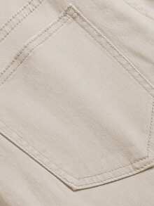 Men's Apricot 100% Cotton High Waist Slim Fit Jeans Vintage Washed Casual Streetwear Breathable Comfy Daily Vacation All Season Trousers - Apricot - View 6