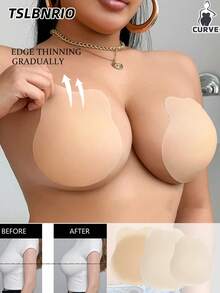 TSLBNRIO Ultra-Thin Women's Plus Size Cat Ear Nipple Covers, Invisible And Seamless Breast Pads, Adhesive Bra, Lifts Breasts, Prevents Sagging, Prevents Bumps, Reusable, Suitable For Dresses, Wedding Gowns, Formal Wear, Bikinis - Multicolor - View 1